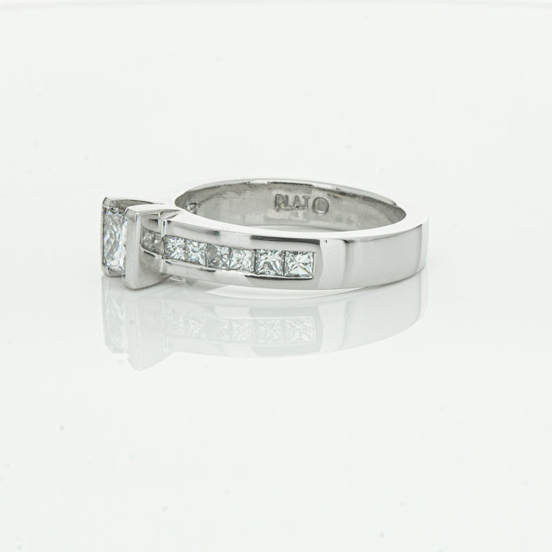 Deja Vu Platinum .58ct Princess Cut Diamond Ring-Ring-Walker & Hall