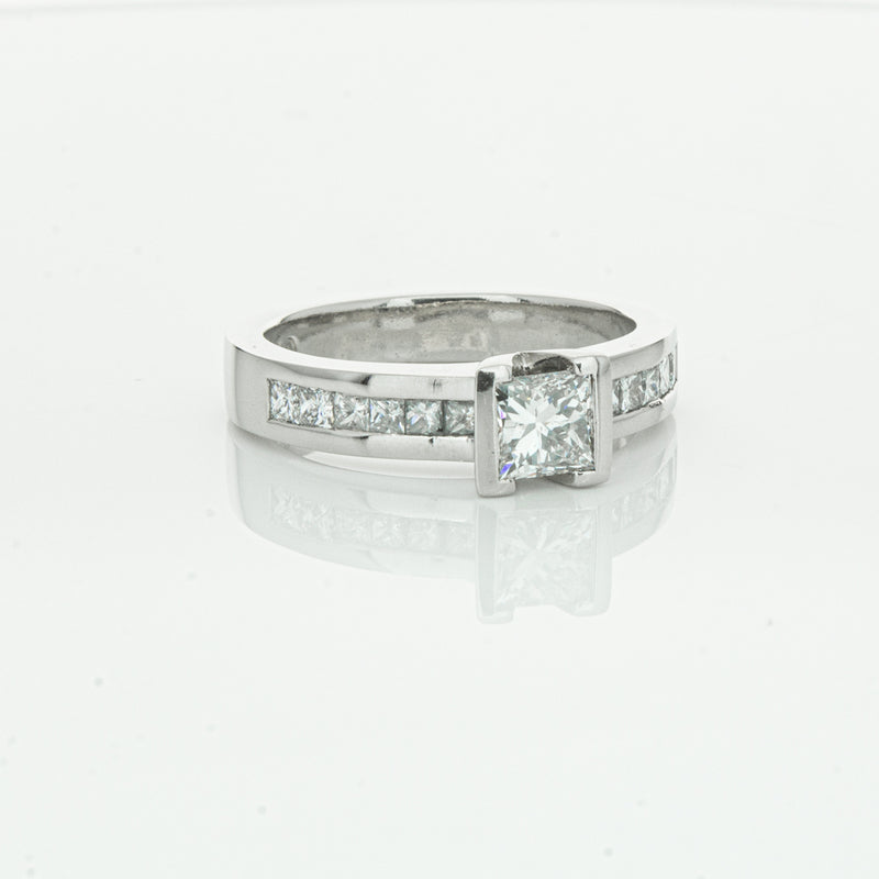 Deja Vu Platinum .58ct Princess Cut Diamond Ring-Ring-Walker & Hall
