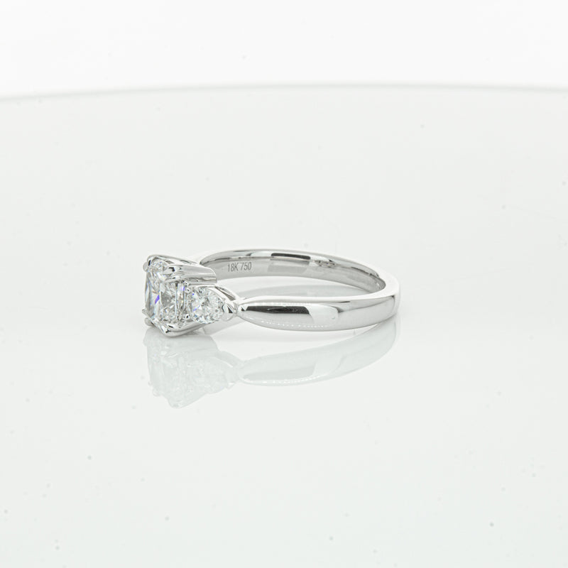18ct White Gold 1.02ct Cushion Cut Diamond Ayla Ring-Ring-Walker & Hall