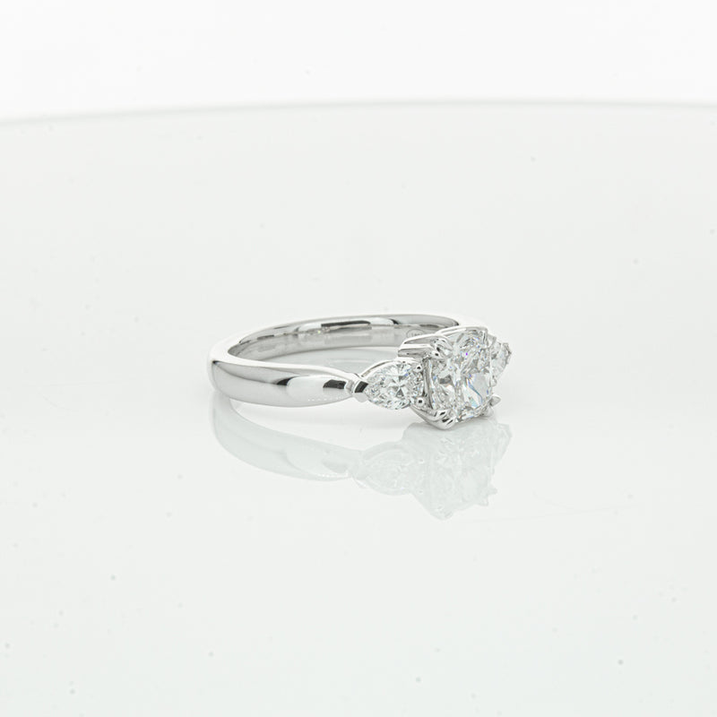 18ct White Gold 1.02ct Cushion Cut Diamond Ayla Ring-Ring-Walker & Hall