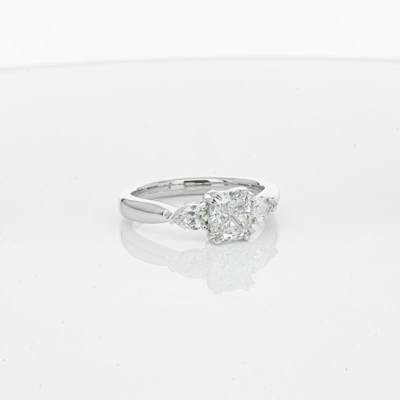18ct White Gold 1.02ct Cushion Cut Diamond Ayla Ring-Ring-Walker & Hall