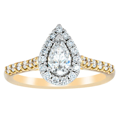 18ct Yellow Gold .40ct Pear Cut Diamond Lola Ring - Ring - Walker & Hall