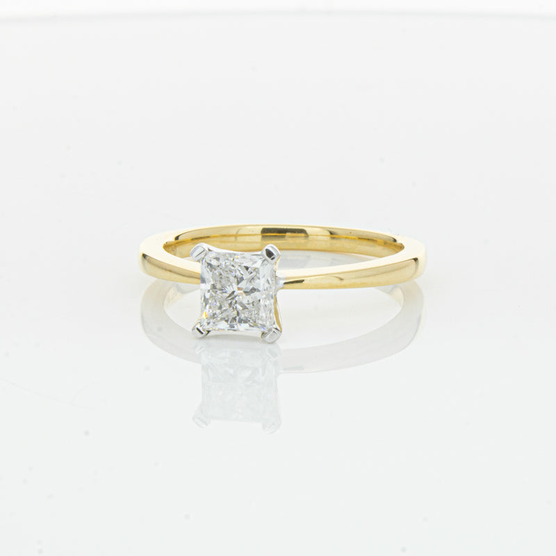 18ct Yellow Gold 1.00ct Princess Cut Diamond Royale Ring-Ring-Walker & Hall