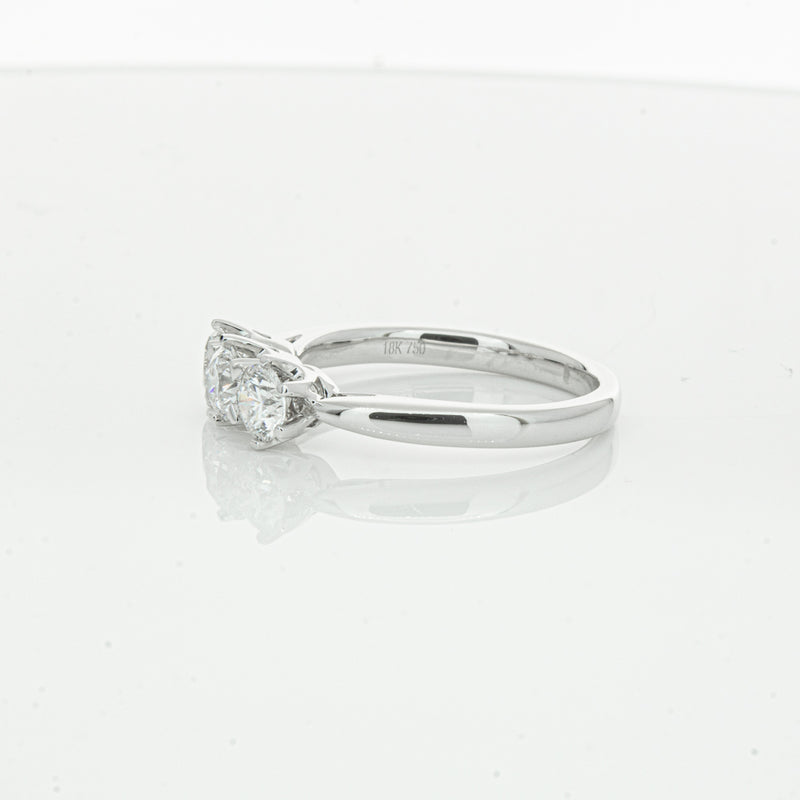 18ct White Gold .94ct Diamond Trilogy Ring-Ring-Walker & Hall