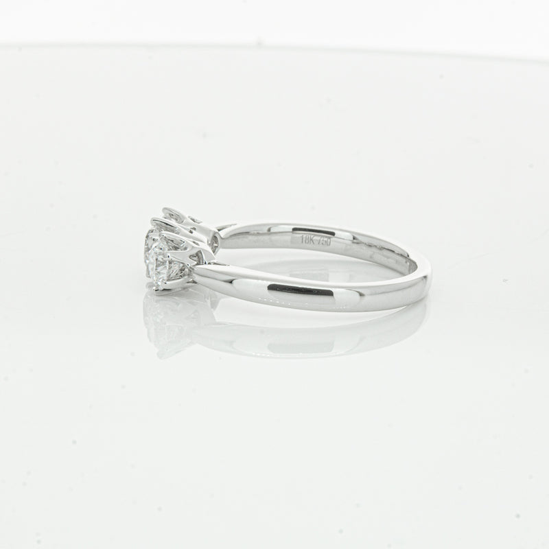 18ct White Gold .94ct Diamond Trilogy Ring-Ring-Walker & Hall
