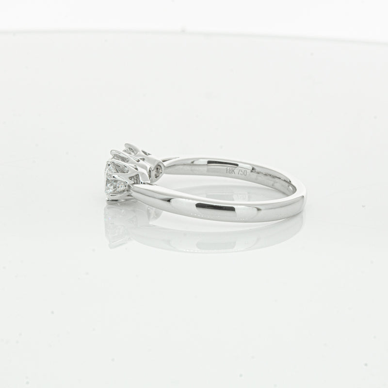 18ct White Gold .94ct Diamond Trilogy Ring-Ring-Walker & Hall
