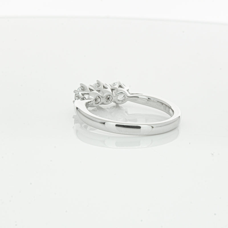 18ct White Gold .94ct Diamond Trilogy Ring-Ring-Walker & Hall