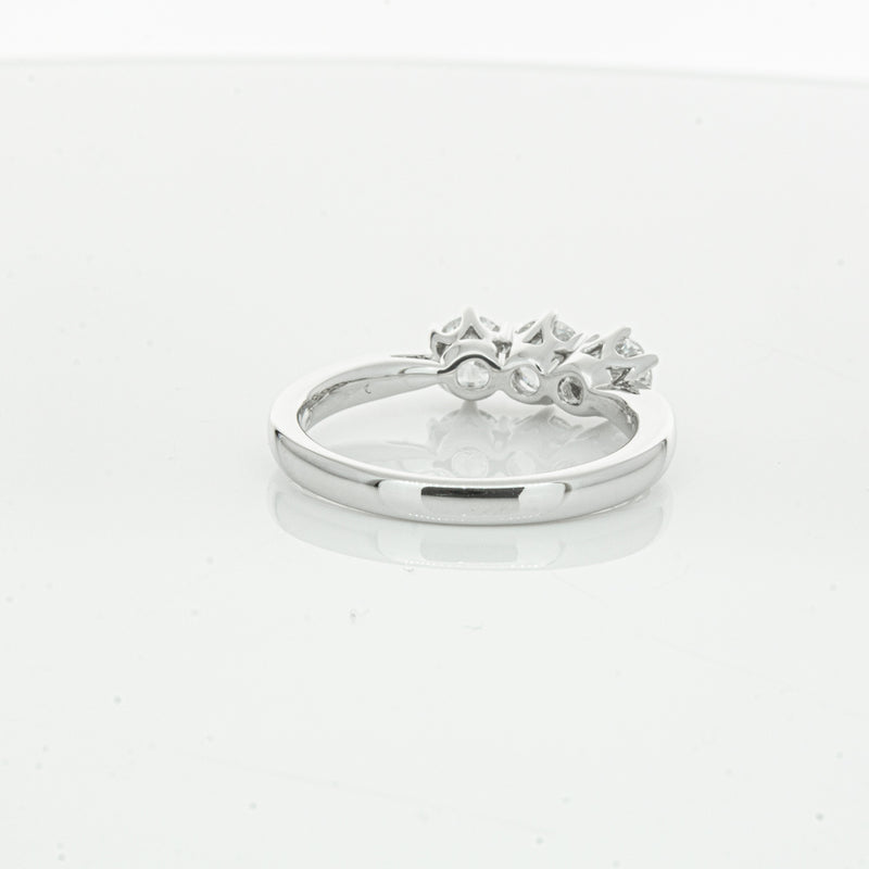 18ct White Gold .94ct Diamond Trilogy Ring-Ring-Walker & Hall