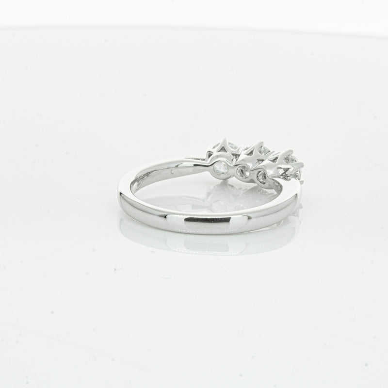 18ct White Gold .94ct Diamond Trilogy Ring-Ring-Walker & Hall