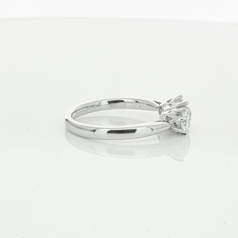 18ct White Gold .94ct Diamond Trilogy Ring-Ring-Walker & Hall