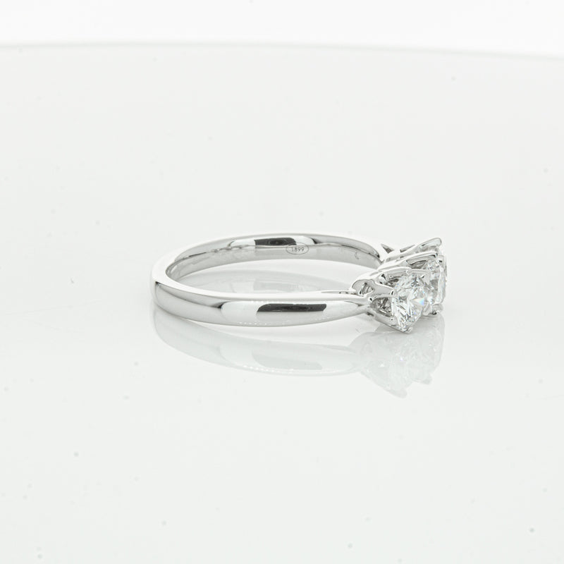 18ct White Gold .94ct Diamond Trilogy Ring-Ring-Walker & Hall