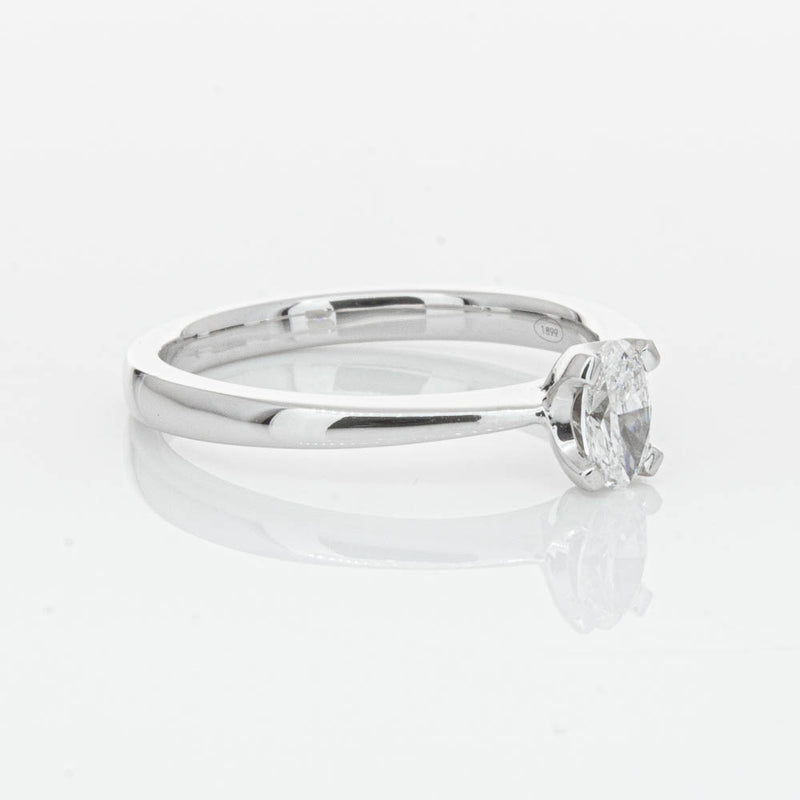 18ct White Gold .30ct Oval Cut Diamond Royale Ring-Ring-Walker & Hall