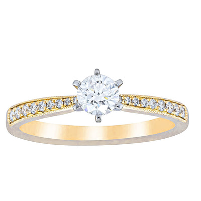 18ct Yellow Gold .30ct Diamond Zenith Ring-Ring-Walker & Hall