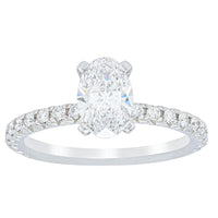 18ct White Gold 1.01ct Oval Cut Diamond Comet Ring-Ring-Walker & Hall