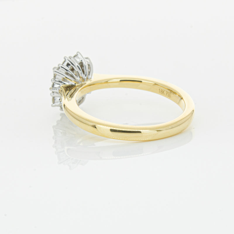 18ct Yellow Gold .72ct Cushion Cut Diamond Belle Ring-Ring-Walker & Hall