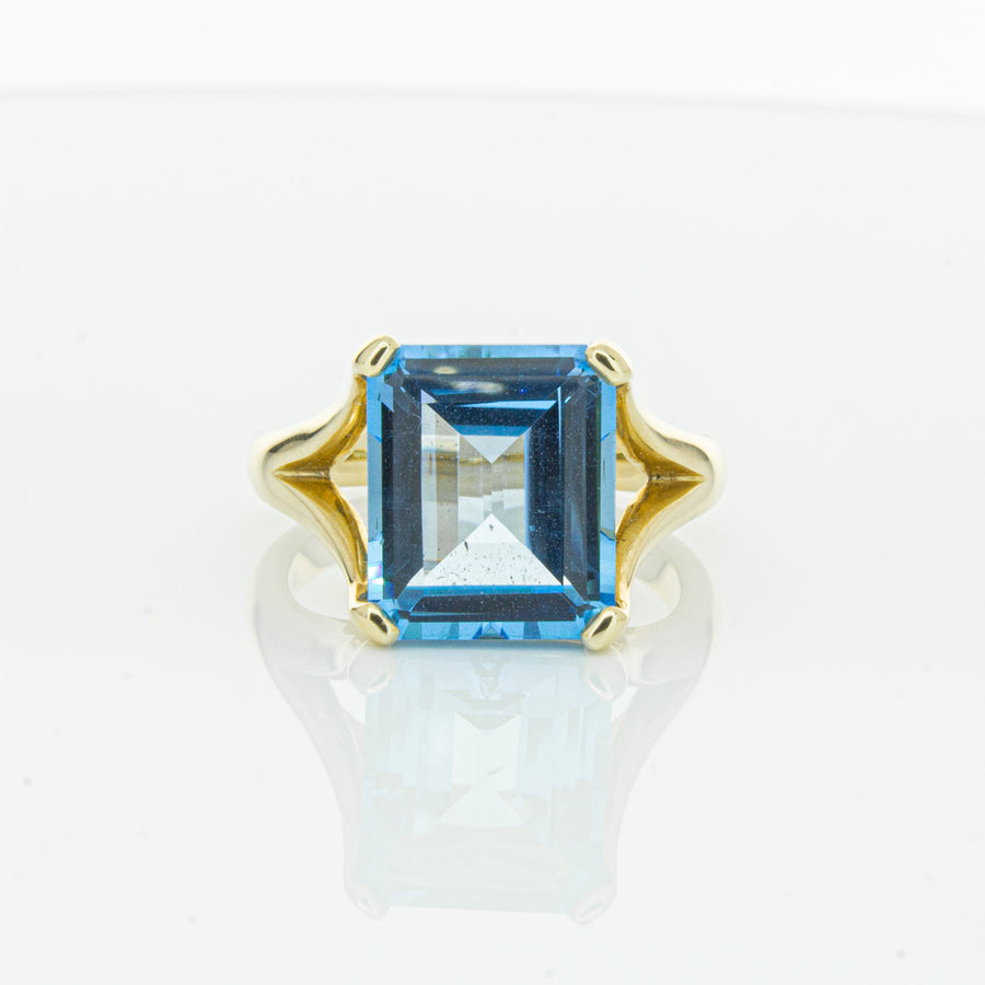 14ct Yellow Gold Blue Topaz Verona Ring - Ring - Walker & Hall