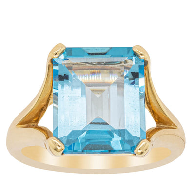 14ct Yellow Gold Blue Topaz Verona Ring - Ring - Walker & Hall