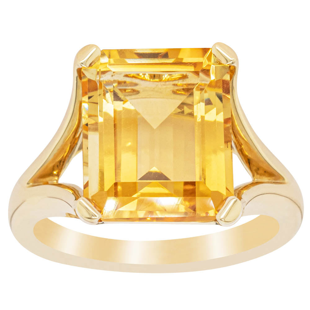 14ct Yellow Gold Citrine Verona Ring - Ring - Walker & Hall