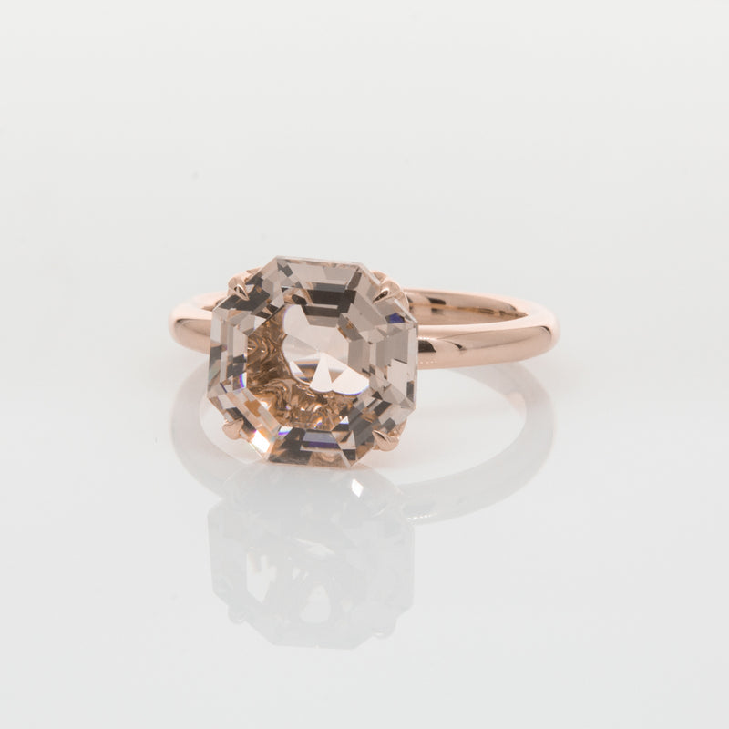 18ct Rose Gold Morganite Octavia Ring-Ring-Walker & Hall