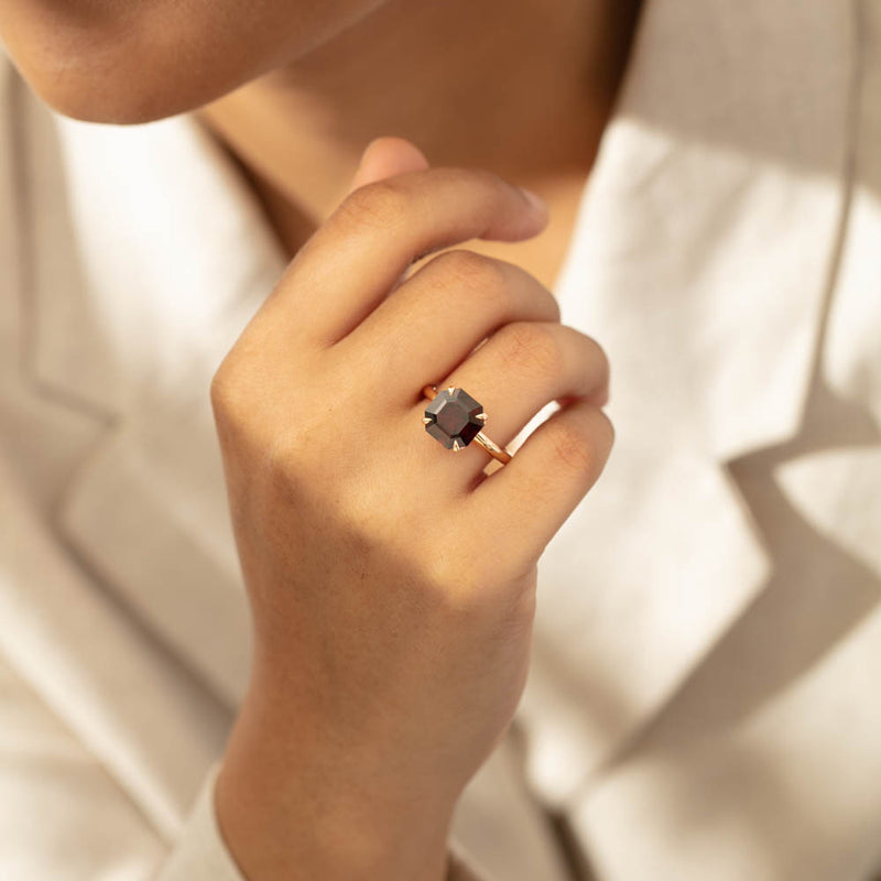 18ct Rose Gold Garnet Octavia Ring-Ring-Walker & Hall