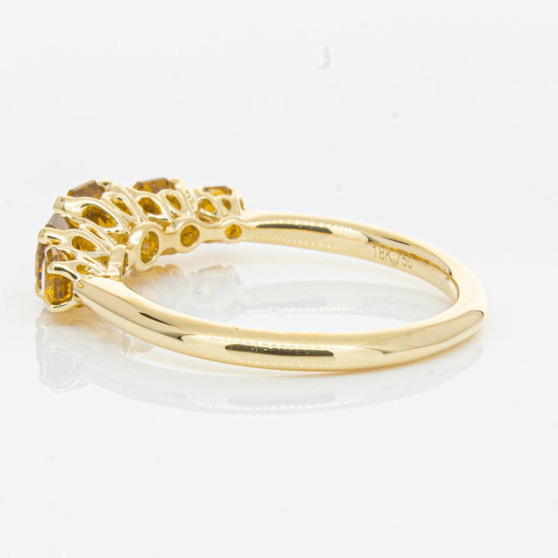 18ct Yellow Gold Five Stone Citrine Octavia Ring-Ring-Walker & Hall