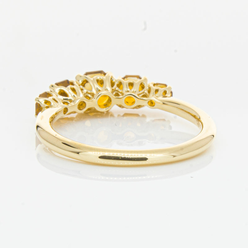 18ct Yellow Gold Five Stone Citrine Octavia Ring-Ring-Walker & Hall