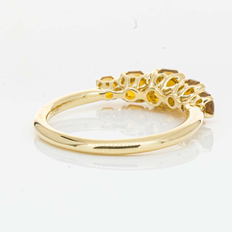 18ct Yellow Gold Five Stone Citrine Octavia Ring-Ring-Walker & Hall