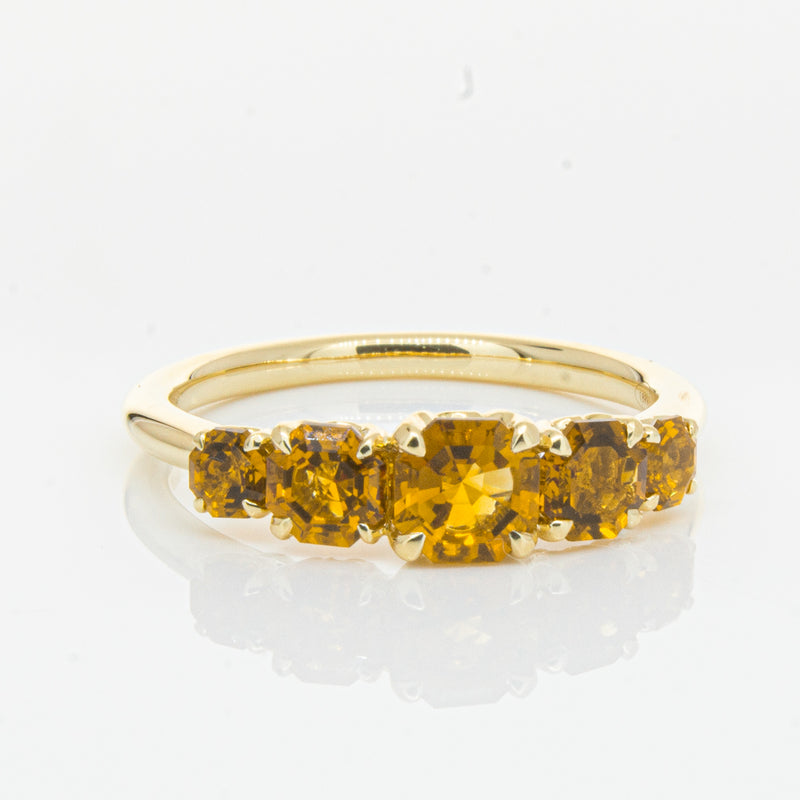 18ct Yellow Gold Five Stone Citrine Octavia Ring-Ring-Walker & Hall