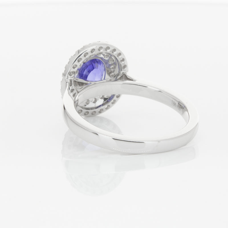 18ct White Gold 1.58ct Sapphire & Diamond Ring-Ring-Walker & Hall