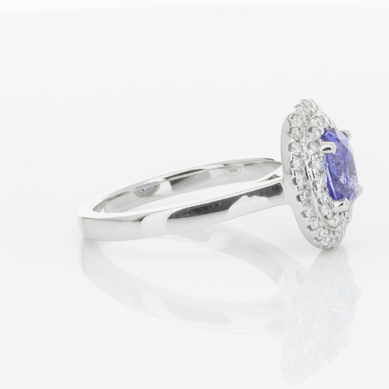 18ct White Gold 1.58ct Sapphire & Diamond Ring-Ring-Walker & Hall