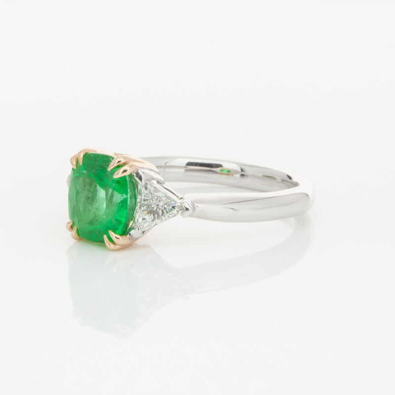 18ct White & Yellow Gold 1.78ct Emerald & Diamond Ring-Ring-Walker & Hall