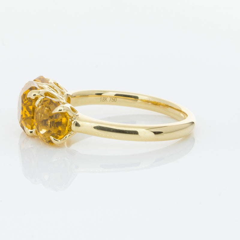 18ct Yellow Gold Three Stone Citrine Octavia Ring-Ring-Walker & Hall