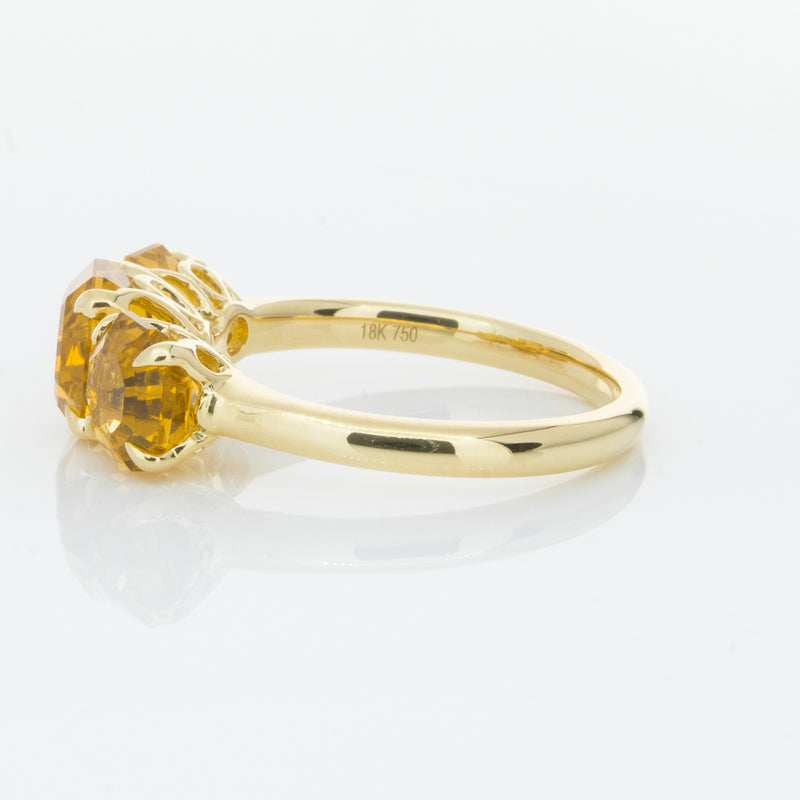 18ct Yellow Gold Three Stone Citrine Octavia Ring-Ring-Walker & Hall