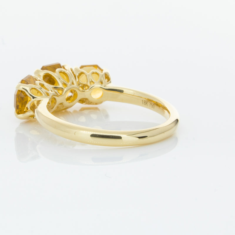 18ct Yellow Gold Three Stone Citrine Octavia Ring-Ring-Walker & Hall