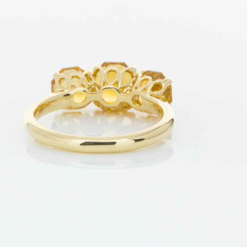 18ct Yellow Gold Three Stone Citrine Octavia Ring-Ring-Walker & Hall