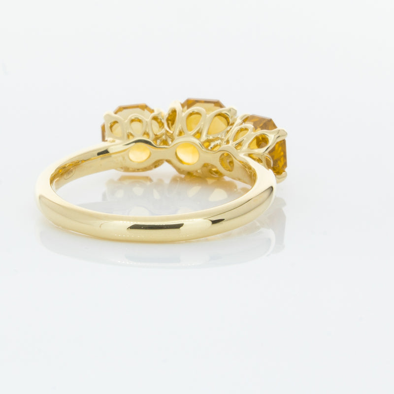 18ct Yellow Gold Three Stone Citrine Octavia Ring-Ring-Walker & Hall