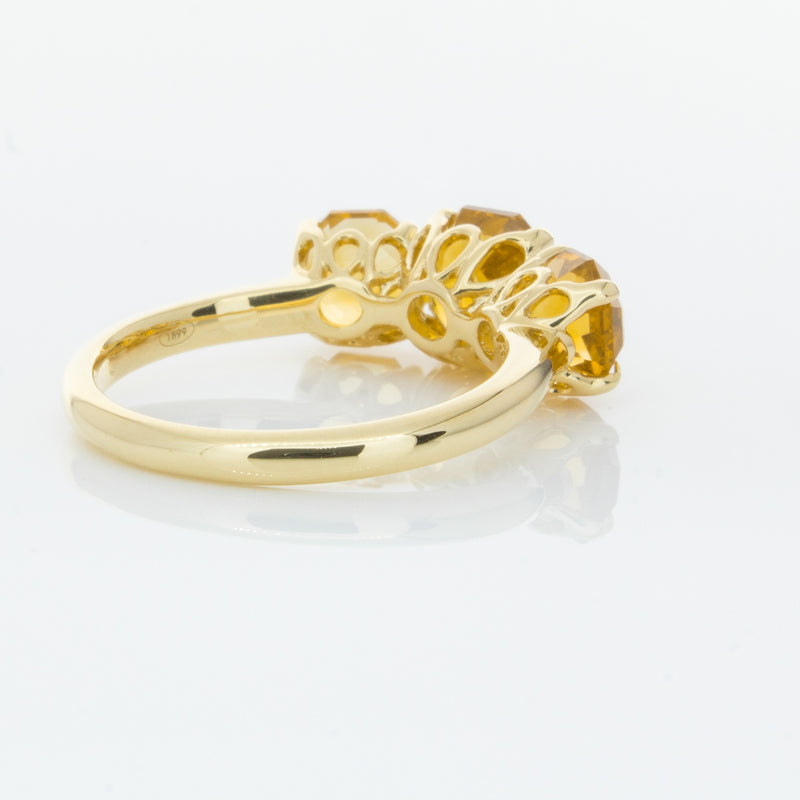 18ct Yellow Gold Three Stone Citrine Octavia Ring-Ring-Walker & Hall