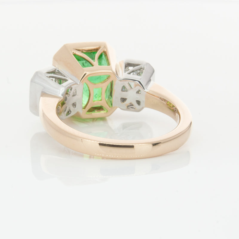 18ct Yellow Gold Emerald & Diamond Ring-Ring-Walker & Hall