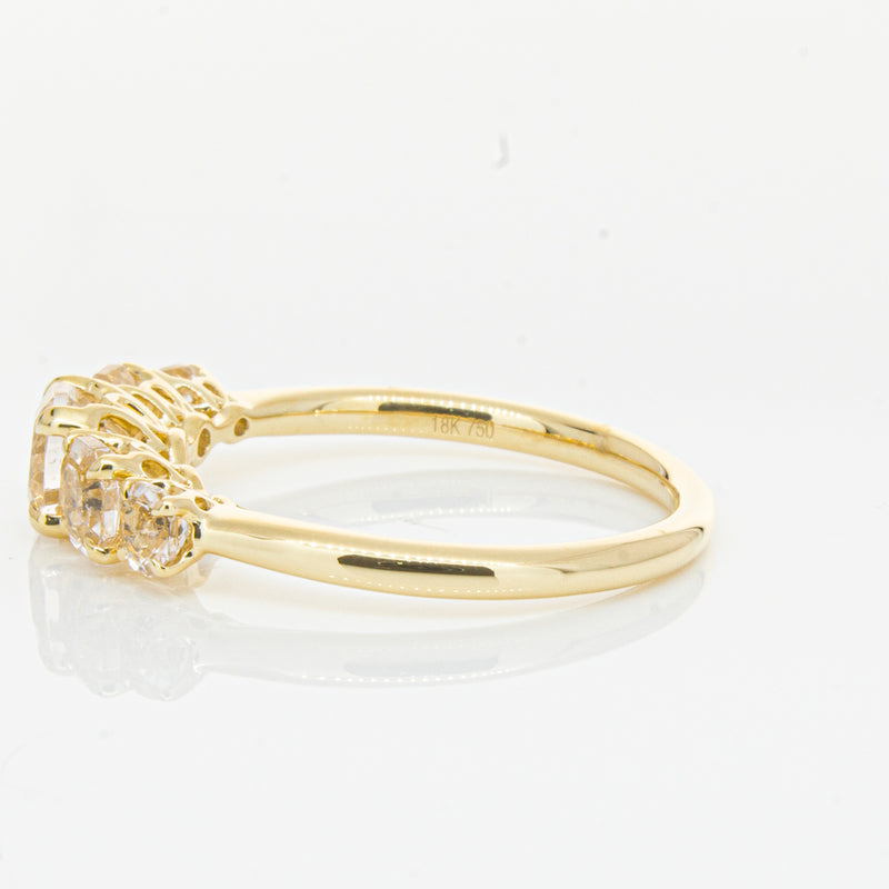 18ct Yellow Gold Five Stone Morganite Octavia Ring-Ring-Walker & Hall