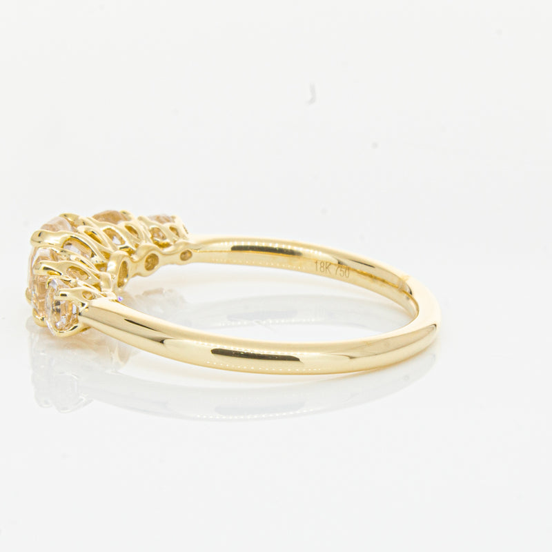 18ct Yellow Gold Five Stone Morganite Octavia Ring-Ring-Walker & Hall