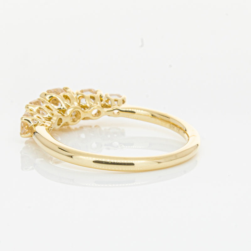 18ct Yellow Gold Five Stone Morganite Octavia Ring-Ring-Walker & Hall