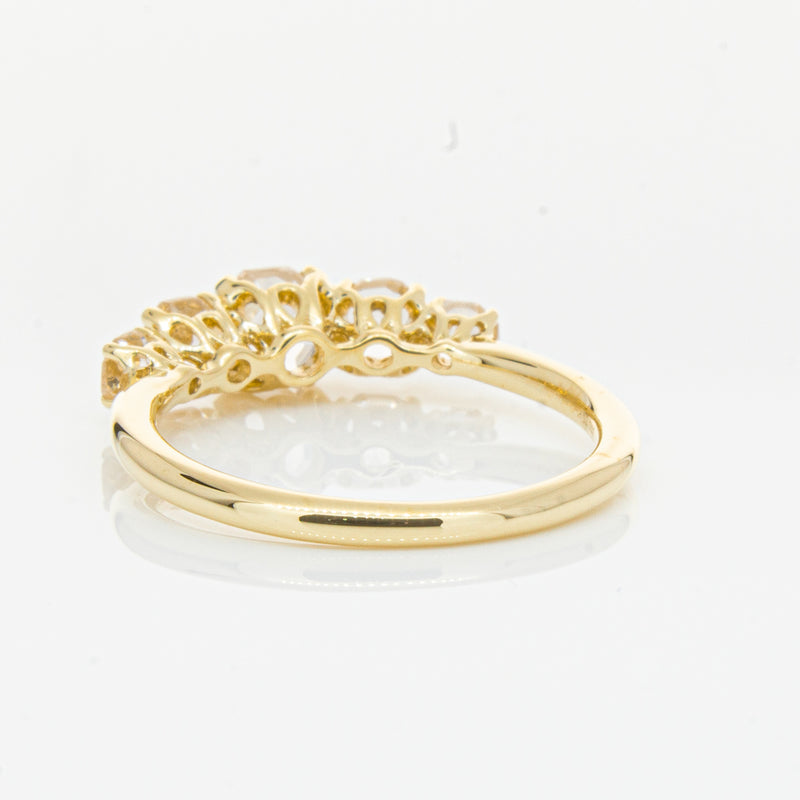 18ct Yellow Gold Five Stone Morganite Octavia Ring-Ring-Walker & Hall
