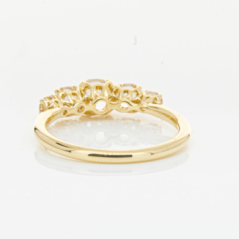18ct Yellow Gold Five Stone Morganite Octavia Ring-Ring-Walker & Hall