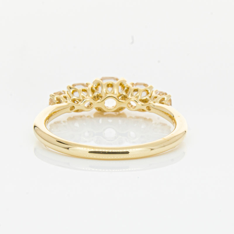 18ct Yellow Gold Five Stone Morganite Octavia Ring-Ring-Walker & Hall