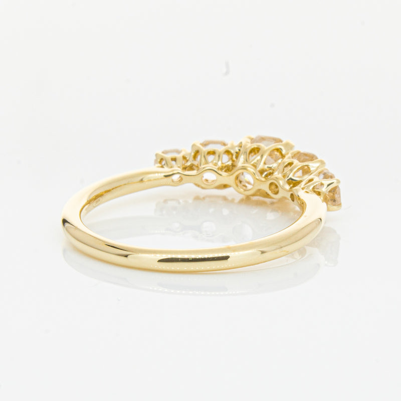 18ct Yellow Gold Five Stone Morganite Octavia Ring-Ring-Walker & Hall