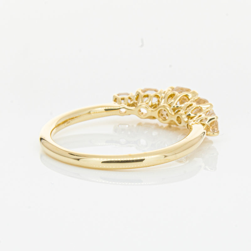 18ct Yellow Gold Five Stone Morganite Octavia Ring-Ring-Walker & Hall
