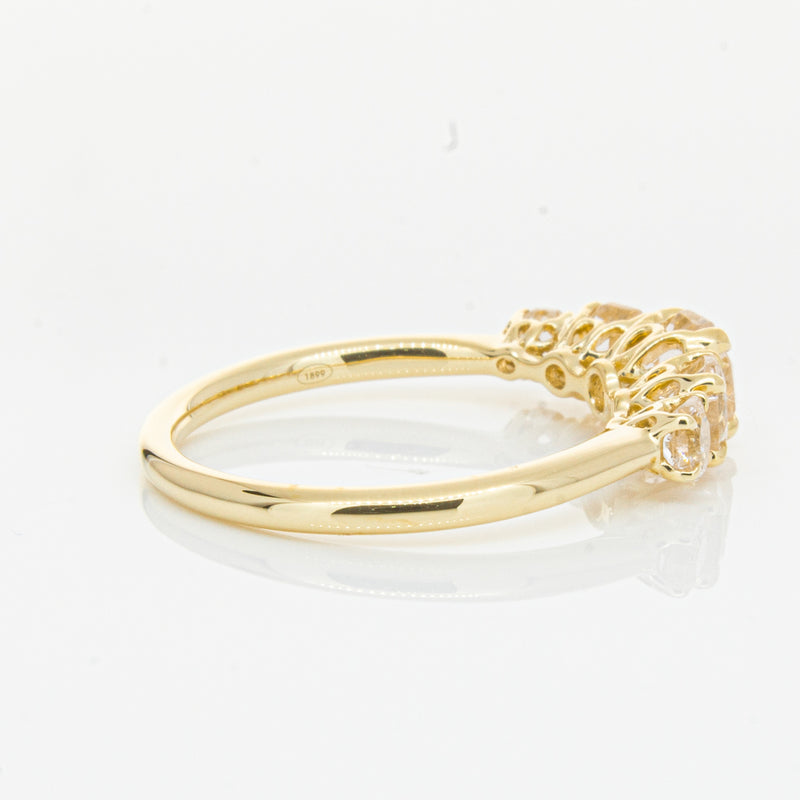 18ct Yellow Gold Five Stone Morganite Octavia Ring-Ring-Walker & Hall