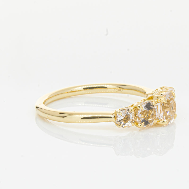 18ct Yellow Gold Five Stone Morganite Octavia Ring-Ring-Walker & Hall