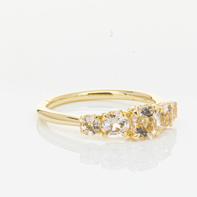 18ct Yellow Gold Five Stone Morganite Octavia Ring-Ring-Walker & Hall