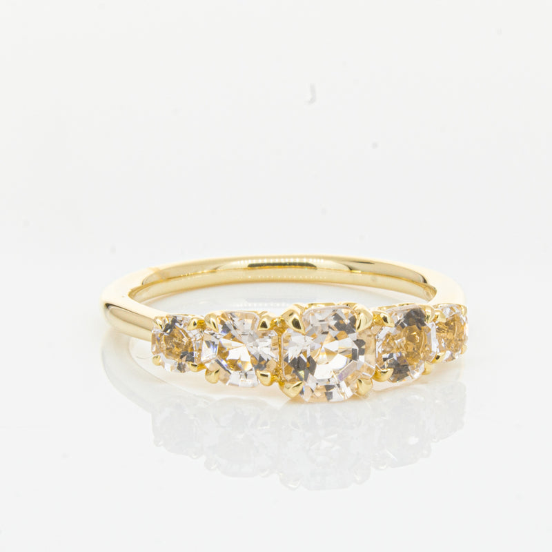 18ct Yellow Gold Five Stone Morganite Octavia Ring-Ring-Walker & Hall